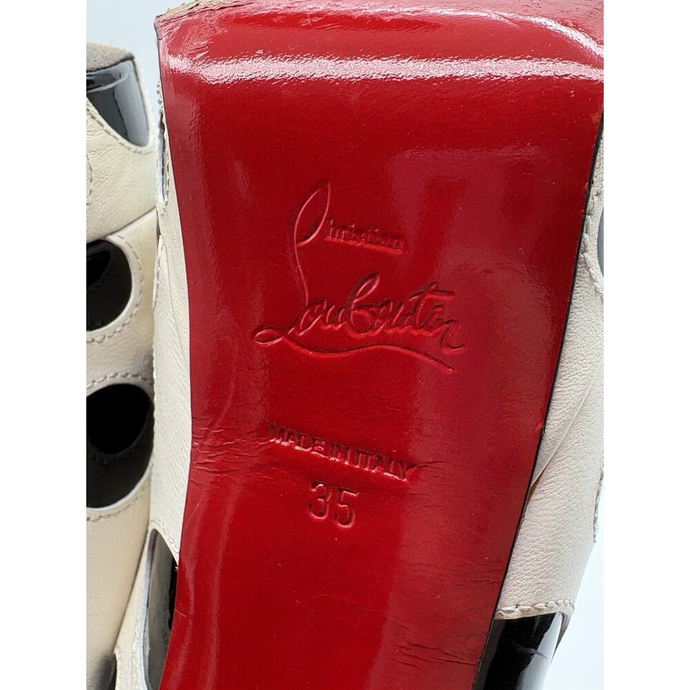 Christian Louboutin Polka Dot Peep Toe Platform Slingback Heels Patent Y2K EU 35 - Picture 10 of 13